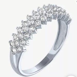 White Sapphire Sterling Silver Band